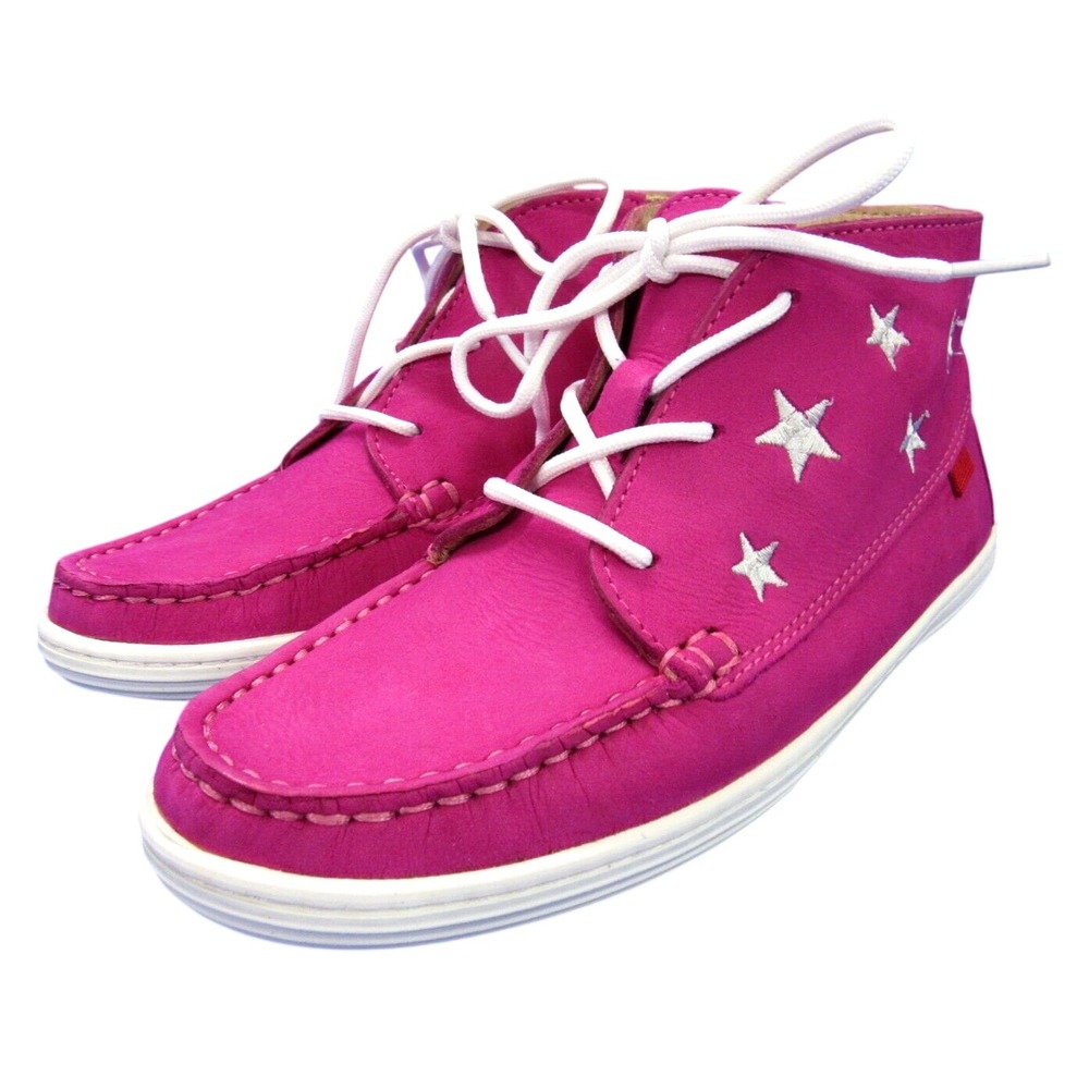 New MARC JOSEPH Boots Bootie PINK NUBUCK LEATHER Embroidered Stars GIRL'S 2.5